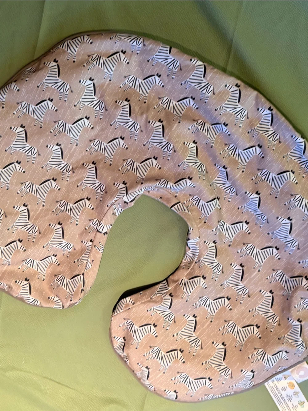 Boppy Organic Nursing Pillow with Zebra Cover